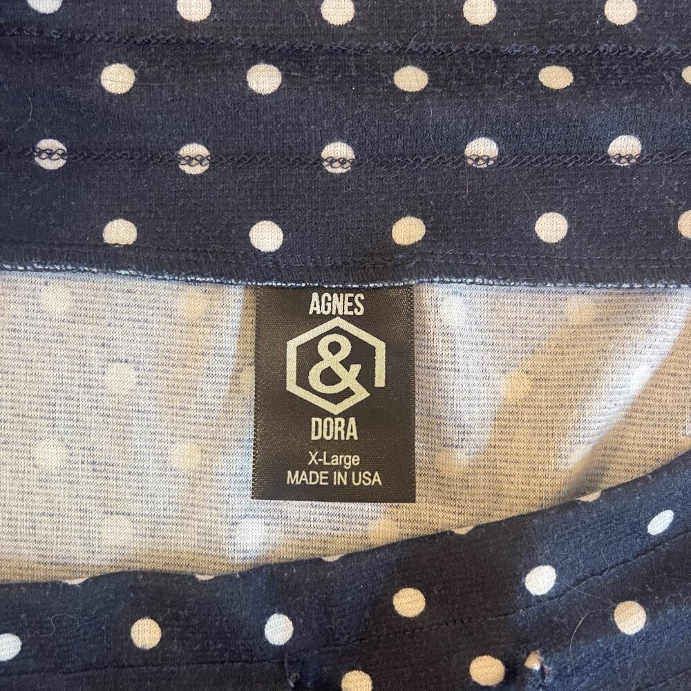 AGNES & DORA Live In Skirt Blue White Polka Dot, size XL - Picture 6 of 6